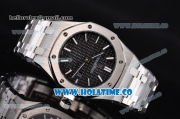 Audemars Piguet Royal Oak Swiss Quartz Steel Case/Bracelet with Black Dial and White Stick Markers