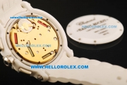 Chopard Happy Sport Chronograph Original Quartz Movement White Ceramic Case with White MOP Dial and White Rubber Strap