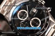 Tag Heuer Carrera Calibre 1887 Automatic Chrono Swiss Valjoux 7750 Automatic Full Steel with Black Dial and Arabic Numeral Markers