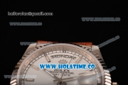 Rolex Day-Date Asia 2813/Swiss ETA 2836/Clone Rolex 3135 Automatic Steel Case with White Dial and Stick Markers (BP)