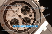 Audemars Piguet Royal Oak Chronograph White Dial With Black Sub Dial Strap Swiss Valjoux 7750 26331ST.OO.1220ST.03