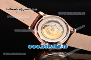 Patek Philippe Calatrava Tourbillon Swiss ETA 2824 Automatic Rose Gold Case with Stick Markers and White Dial