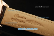 Vacheron Constantin Patrimony Swiss ETA 2836 Automatic Movement Rose Gold Case with Stick Markers and Alligator Strap