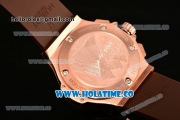 Hublot Big Bang Chrono Miyota OS20 Quartz Rose Gold Case with Brown Dial Arabic Numeral/Stick Markers and Diamonds Bezel