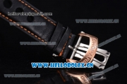 Chopard Mille Miglia GTS Power Control Miyota OS2035 Quartz Rose Gold Case Black Dial Black Leather Strap and Arabic Number/Stick Markers