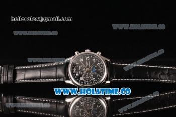 Longines Master Moonphase Chrono Swiss Valjoux 7751 Automatic Steel Case with Black Dial and White Arabic Numeral Markers - 1:1 Original