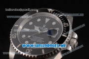 Rolex Submariner Swiss ETA 2836 Automatic Steel Case with Black Dial and Dot Markers Black Rubber Strap