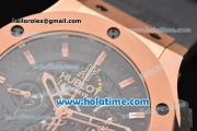 Hublot Big Bang Aero Bang Chrono Swiss Valjoux 7750 Automatic Rose Gold Case with Stick Markers and Skeleton Dial