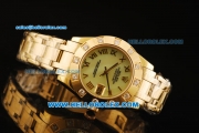 Rolex Datejust Automatic Movement Full Gold with Green Dial and Roman Numerals-ETA Coating Case