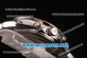 Rolex Daytona Vintage Chrono Miyota OS20 Quartz Steel Case/Bracelet with Red Dial and Silver Markers - Black Inner Bezel