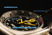 Ferrari California Chronograph Miyota Quartz Movement 7750 Coating Case with Black Dial and Black Leather Strap