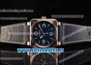 Bell Ross BR03-92 Miyota 9015 Auto 316L Steel Case With Blue Dial Calfskin Strap Bell Ross BR03-92 Miyota 9015 Auto 316L Steel Case With Blue Dial Calfskin Strap