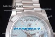 Rolex Day Date II Clone Rolex 3255 Automatic Stainless Steel Case/Bracelet with Blue Dial and Stick Markers (BP)