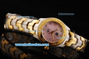 Tag Heuer Link 200 Meters Original Swiss Quartz Movement Pink MOP Dial with Diamond Markers and Gold Bezel