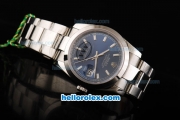 Rolex Datejust Oyster Perpetual Swiss ETA 2836 Automatic Movement Full Steel with Dark Blue Dial and White Stick Markers