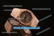 Audemars Piguet Royal Oak 41MM Clone Calibre AP 3120 Automatic Full Rose Gold with Grey Dial and Stick Markers (EF)