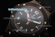 Hublot Big Bang Swiss Quartz Movement PVD Case with Black Dial and Black Rubber Strap