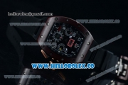 Richard Mille RM 011 Felipe Massa Chronograph Swiss Valjoux 7750 Automatic PVD Rose Gold Case with Black Dial Brown Bezel Arabic Numeral Markers and Black Rubber Strap