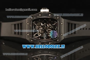 Richard Mille RM35-02 Carbon Fiber With Miyota 9015 Movement 1:1 Clone Black Rubber