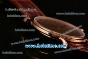 Patek Philippe Calatrava Miyota OS2035 Quartz Rose Gold Case with Brown Dial and Arabic Numeral Markers