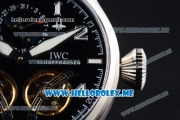 IWC Big Pilot Double Tourbillon Asia ST28 Automatic Steel Case with Black Dial and Black Leather Strap Stick/Arabic Numeral Markers