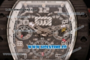 Richard Mille RM 011 Felipe Massa Flyback Chronograph Swiss Valjoux 7750 Automatic Carbon Fiber Case with Skeleton Dial and White Inner Bezel - 1:1 Original