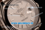 Rolex Day-Date Swiss ETA 2836 Automatic Steel Case with White Dial and Steel Bracelet - (BP)