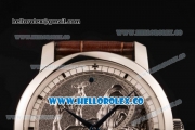 Vacheron Constantin Traditionelle Minute Repeater Tourbillon Swiss Tourbillon Manual Winding Steel Case with Brown Leather Strap and Gray Dial