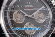 Omega Speedmaster Apollo 17 40th Anniversary Venus 7750 Manual Winding Steel Case with Grey Dial Stick Markers and Black Leather Strap (EF)