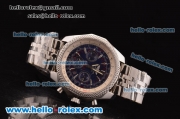 Breitling Bentley Chronograph Swiss Valjoux 7750 Automatic Steel Case/Strap with Blue Dial