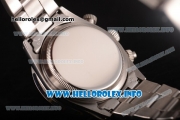 Rolex Daytona Vintage Chrono Miyota OS20 Quartz Steel Case/Bracelet with White Dial and Silver Markers - Brown Inner Bezel