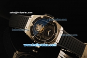 Hublot King Power Swiss Tourbillon Manual Winding Movement Steel Case with Black Bezel and Black Rubber Strap