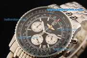 Breitling Navitimer Chronograph Miyota Quartz Movement Full Steel with Black Dial and Stick Markers