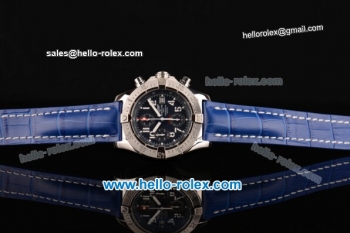 Breitling Avenger Skyland Chrono Swiss Valjoux 7750-SHG Automatic Steel Case with Blue Leather Strap and Blue Dial