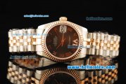 Rolex Datejust Automatic Movement Steel Case with Chocolate Dial and Two Tone Strap-ETA Coating Case