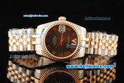 Rolex Datejust Automatic Movement Steel Case with Chocolate Dial and Two Tone Strap-ETA Coating Case