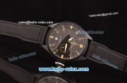 IWC Big Pilot Top Gun Miramar ST22 Automatic with Power Reserve PVD Case with Black Dial and Black Leather Strap