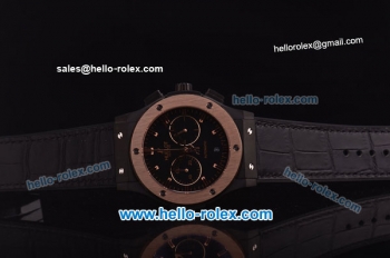 Hublot Classic Fusion Chrono Miyota Quartz PVD Case with Rose Gold Bezel and Black Dial