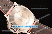 Panerai Luminor Chrono PAM310 Swiss Valjoux 7750-SHG Automatic Steel Case with Pink Leather Strap and White Dial