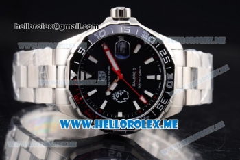 Tag Heuer Aquaracer Calibre 5 Match Timer Premier League Special Edition Miyota Quartz Stainless Steel Case/Bracelet with Black Dial and Stick Markers