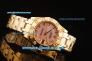 Rolex Datejust Automatic Movement Full Gold with Pink Dial and Diamond Markers-ETA Coating Case