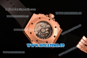 Hublot Big Bang Bezel Swiss Valjoux 7750 Automatic Rose Gold Case with Diamond Bezel and Black Dial-Black Rubber Strap