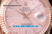 Rolex Day Date II Swiss ETA 2836 Automatic Rose Gold Case/Bracelet with Pink Dial and Stick Markers (BP)