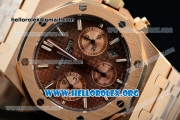 Audemars Piguet Royal Oak 41MM Chronograph Swiss Valjoux 7750 Automatic Rose Gold Case/Bracelet with Brown Dial (EF)