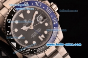 Rolex GMT-Master II Swiss ETA 2836 Automatic Full Steel with Black Dial Blue/Black Bezel and White Markers