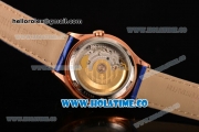 Vacheron Constantin Metiers d'Art Swiss ETA 2824 Automatic Rose Gold Case with Blue MOP Dial and Diamonds Bezel