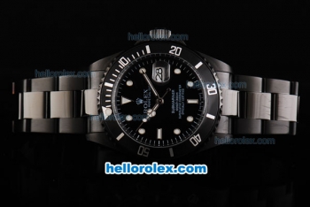 Rolex Submariner Automatic Movement PVD Case and Strap with Black Dial