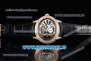 Audemars Piguet Millenary Miyota 9015 Automatic Rose Gold Case White Dial With Roman Numeral Markers Black Leather Strap