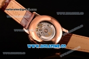 Blancpain Le Brassus Swiss ETA 2824 Automatic Steel Case with Beige Dial and Brown Leather Strap