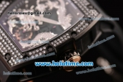 Richard Mille Tourbillon RM 057 Dragon Swiss ETA 2824 Automatic PVD&Diamond Case with Black Rubber Strap and Silver Dragon Dial - 1:1 Original